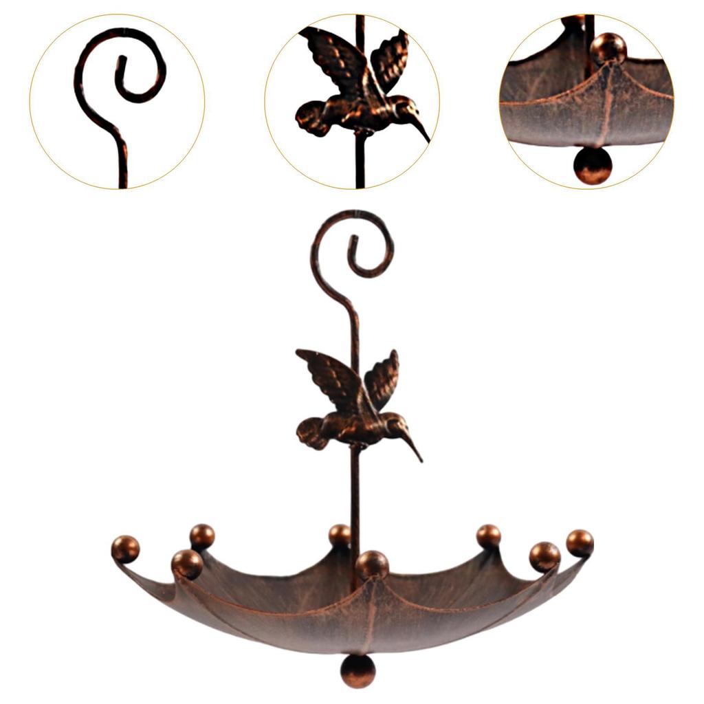 Hanging Bird Bath Decorative Birdhouse Gift Landscape Yard Garden Bird Feeder with Hook for Balcony Lawn Courtyard Fence Railing