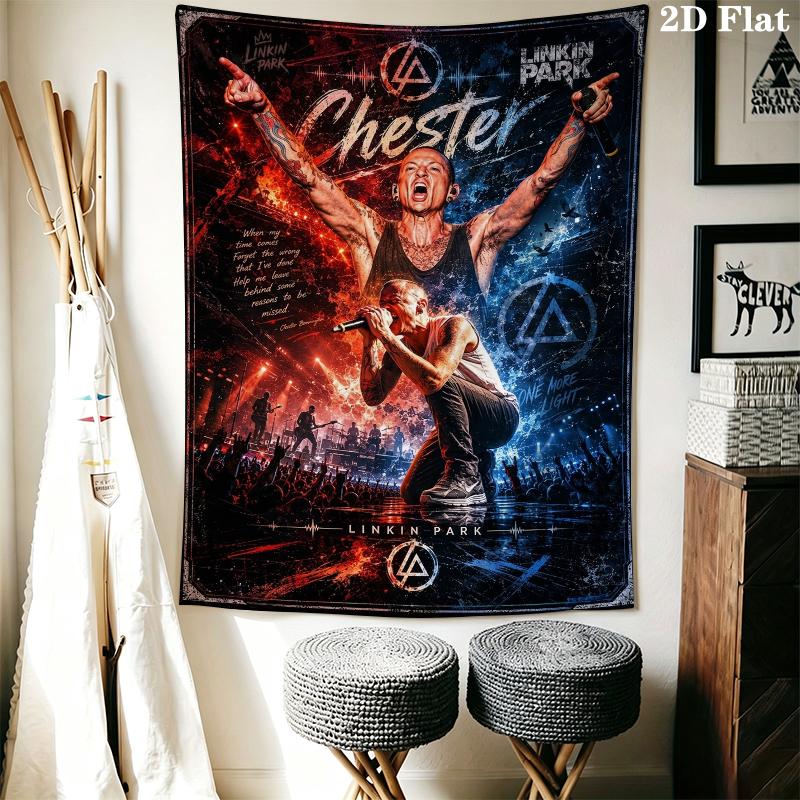 Linkin Park Wall Tapestry Aesthetic Wall Hanging Printed Fabric Blanket Decorative Tapestries for Bedroom Living Room Home Decor