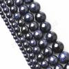 Round Loose Spacer Beads Shiny Blue Sand Gemstone One Strand 4+6+8 10 12mm