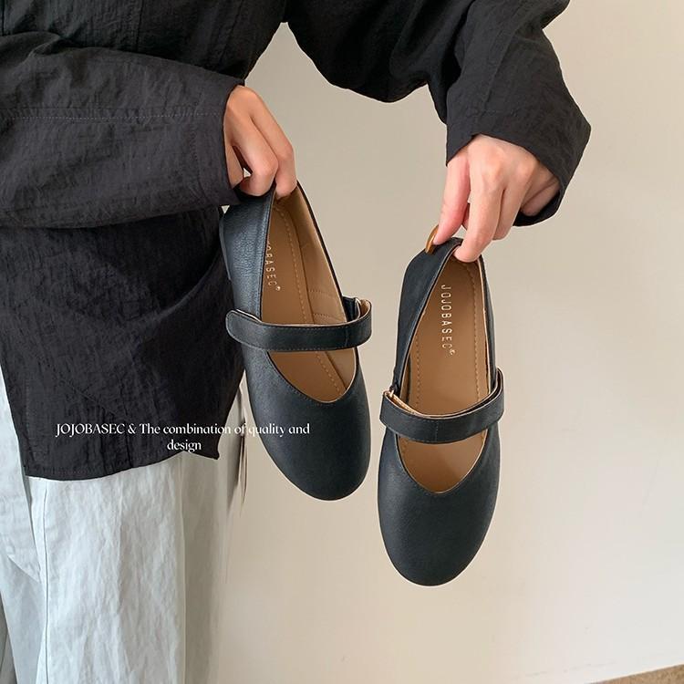 Weichsohlige französische Retro-Mode vielseitige Mary Jane Schuhe 2025 neu flacher Ausschnitt vielseitiger Rock flachsohlige Einzel Schuhe Tide