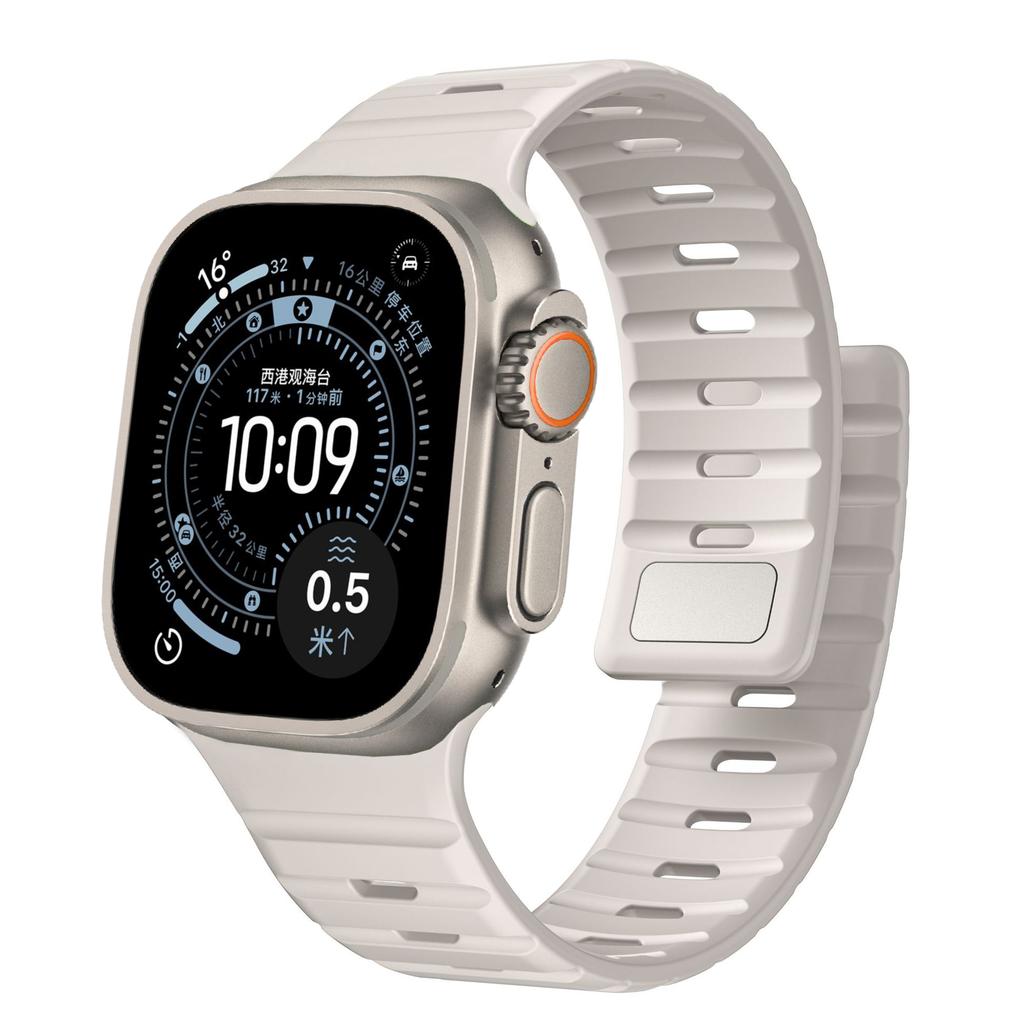 Magnetic Silicone Strap For Apple Watch Ultra 3/2/1 49mm 11 10 46mm 42mm Bracelet iWatch 9 8 7 6 5 4 SE 45mm 41mm 44mm 40mm Band