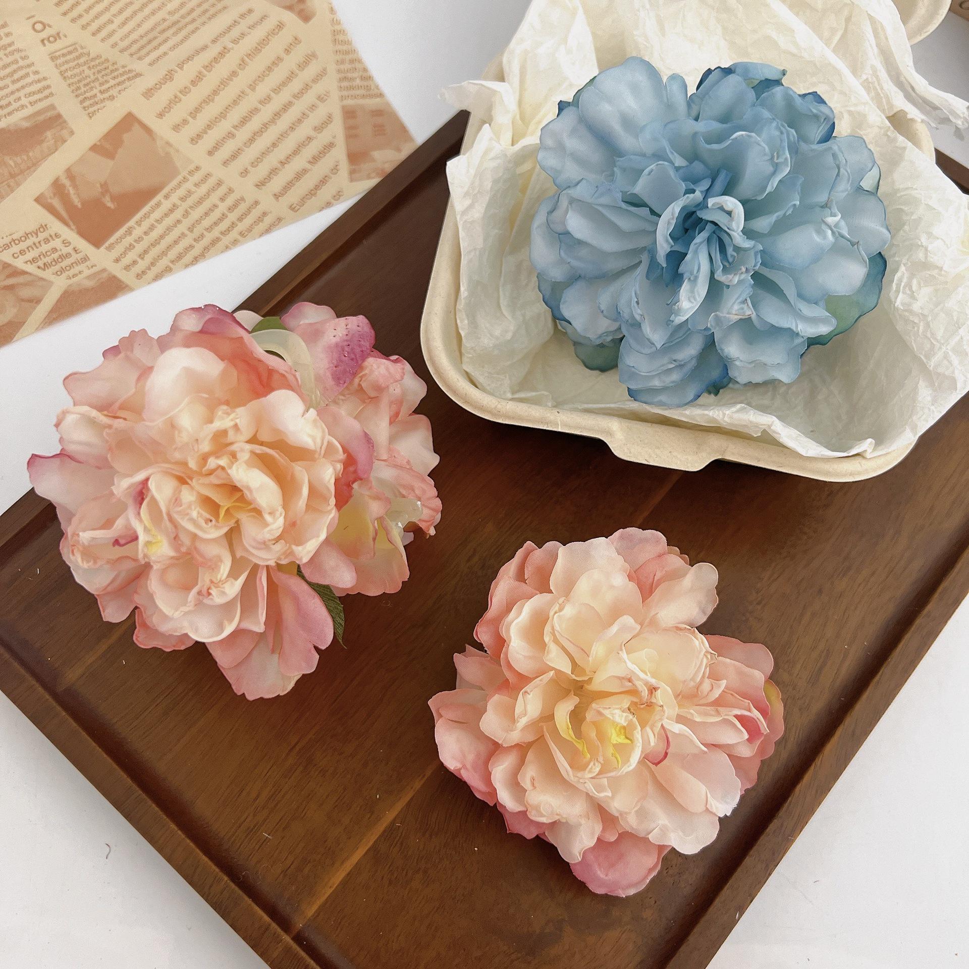 

Chinese Peony Seaside Hair Accessories: Floral Hair Clips for Women Pink Hairpin