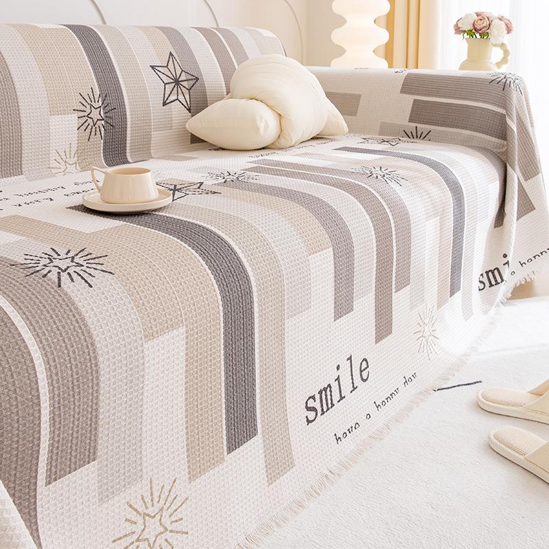 Modern Fashion Cotton Sofa Cover Cloth Full Covered Living Room One-Piece Sofa Cover Towel Dustproof Four Seasons Universal