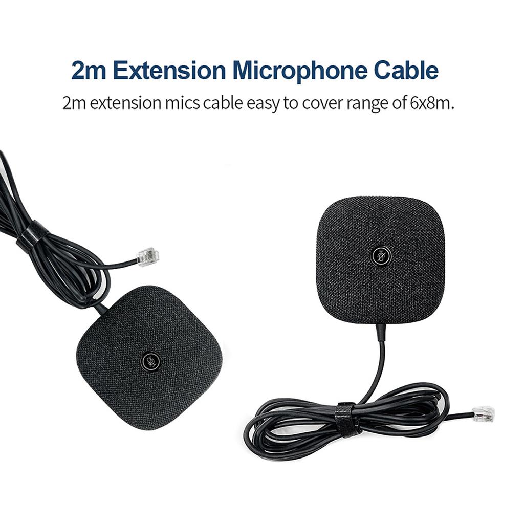 Desktop USB Wireless BT Conference Speakerphone Built in 4 Microphones Hi Fi Speaker 2 Extension Mic 360 degrees Voice