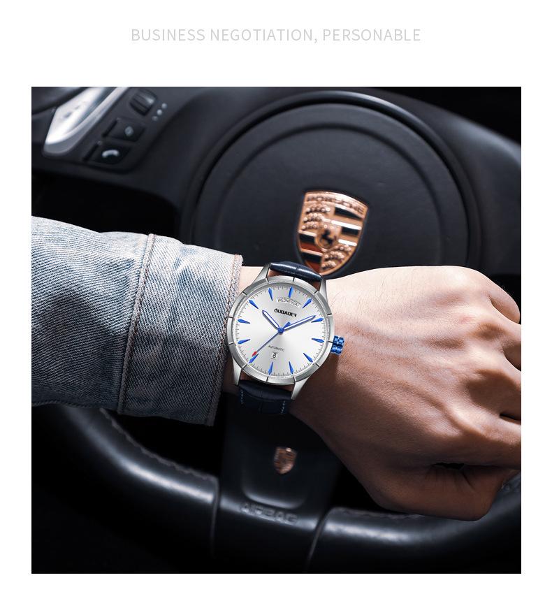 Genuine Men's Automatic Outdoor Sports Watch - Waterproof, Luminous, with Week and Calendar Display