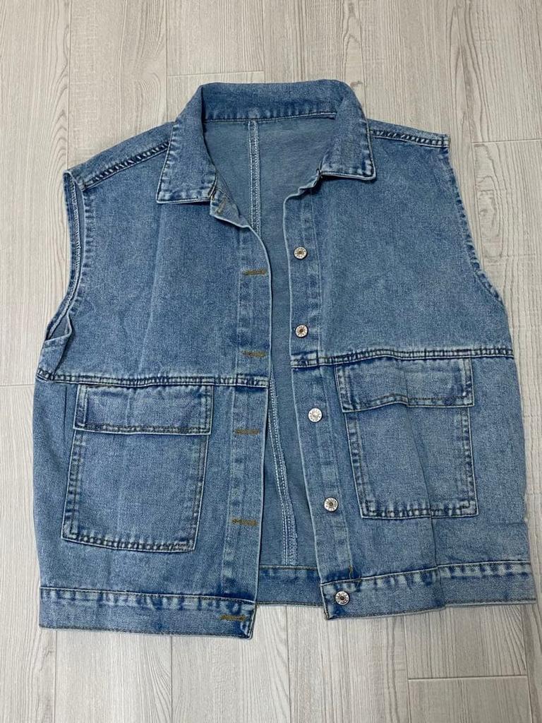 [USED] Loose Denim Vest Denim Gilet Korean Fashion K-Pop Fashion