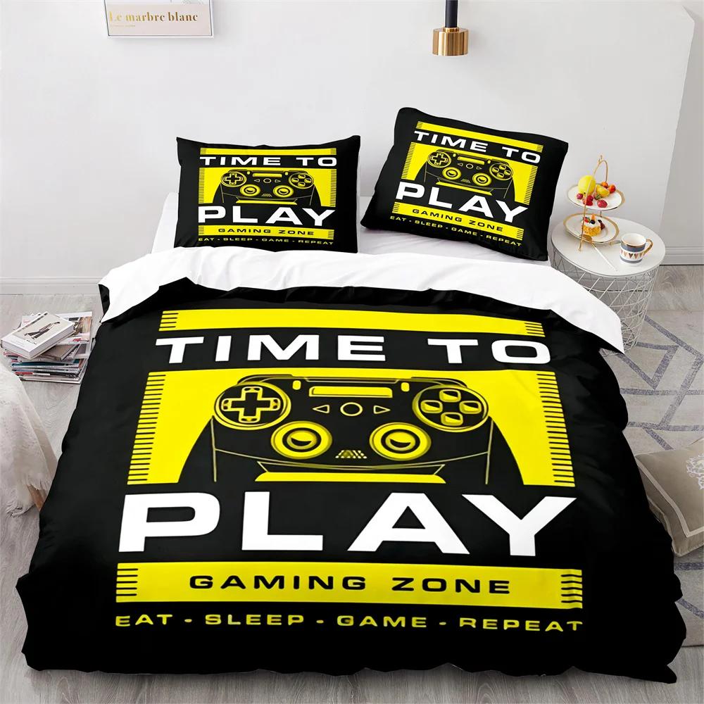 Colorful Gamepad Duvet Cover Game Handle For Children Boys Playroom Polyester Theme Of Science And Technology Bedroom Decoration
