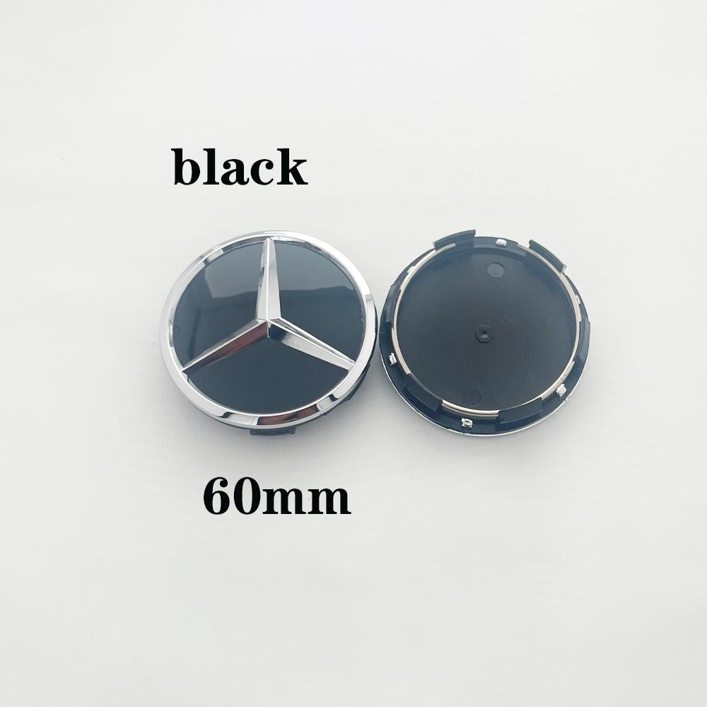 

New 2025 Hot 4pcs 60mm Black Silver Car Wheel Center Hub Cap Badge Logo Cover Accessories For Mercedes Benz W205 W204 W203 A C E