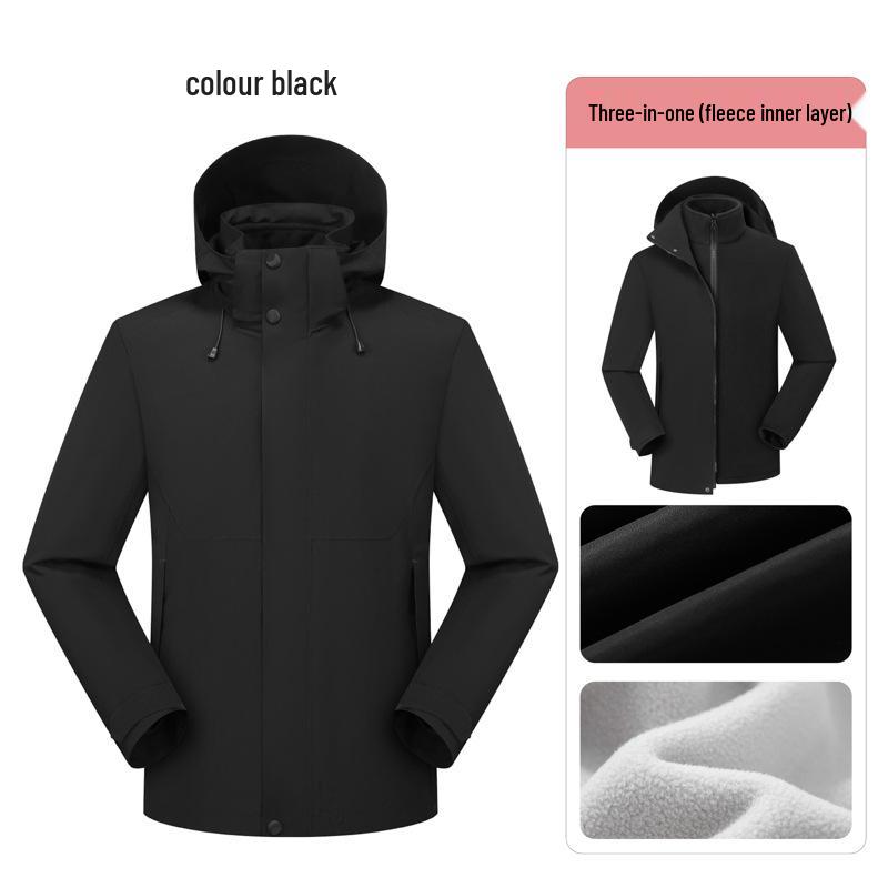 Stone Style Waterproof Shell Jacket with Down Layer and Custom Logo Print