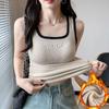 Winter Women Thermal Vest Seamless Thick Plush V Neck Slim Sleeveless Inner Wear Bottoming Tank Top