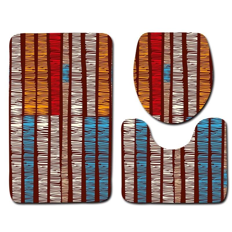 Toilet Floor Mat Three-Piece Bathroom 3-Piece Carpet Doormat Mat