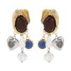 Autumn and Winter Retro High-end Imitation Pearl Gemstone Pendant Earrings, Creative Versatile Earrings