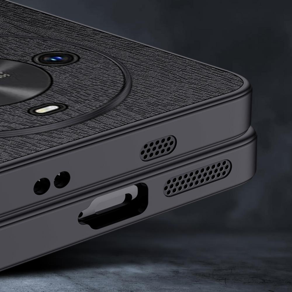 For Honor X70 5G Case Wood Texture PU Leather Coated PC TPU Phone Cover