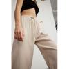 Women's Lace-Up Elastic Waist Linen Blend Jogging Trousers