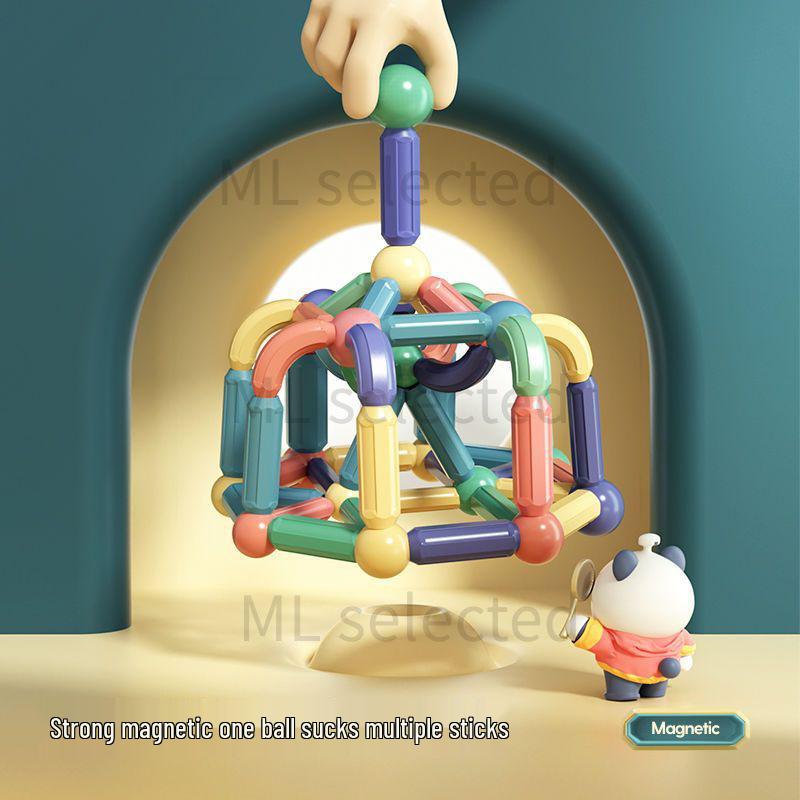 3D Magnetic Rod Building Blocks: Changeable, Strong Magnets for Kids' Educational Play