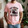 Vintage Old School Surf Bus Surfboard Print Unisexs T Shirt Loose Short Sleeve Crew Neck Beach Vacation Casual Tees