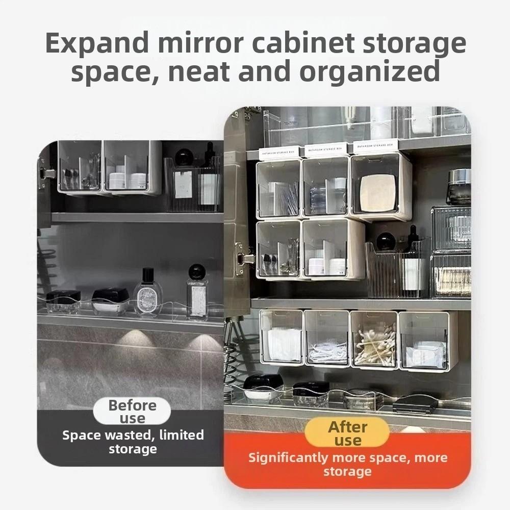 Hanging/Hook Style Drawer Style Storage Box Transparent Self Adhesive Under Desk Drawer Organizer Large Capacity Space Saving