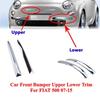 735455041 735455042 Paar Auto Frontstoßstange Obere Zierleiste Chrom Carbon Zierleiste Für FIAT 500 2008‑2015 Frontstoßstange Unterer Kühlergrill Zierleiste