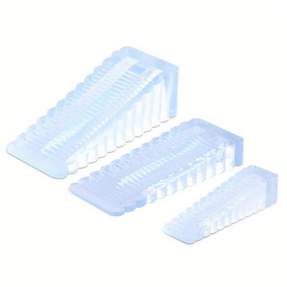 2Pcs Clear Silicone Door Stoppers, Non-Slip Wedges, Collision Prevention Stops Ideal for Living Rooms, Bedrooms, Hotels, Bathrooms
