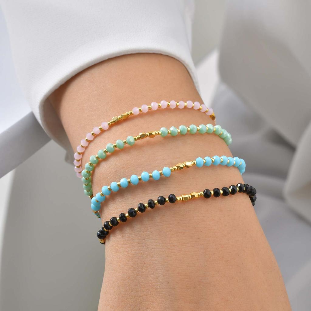 Colorful Glass Bead Bracelet for Women,Adjustable Woven Rope Chain Bracelets,Fashion Bohemian Jewelry Gift