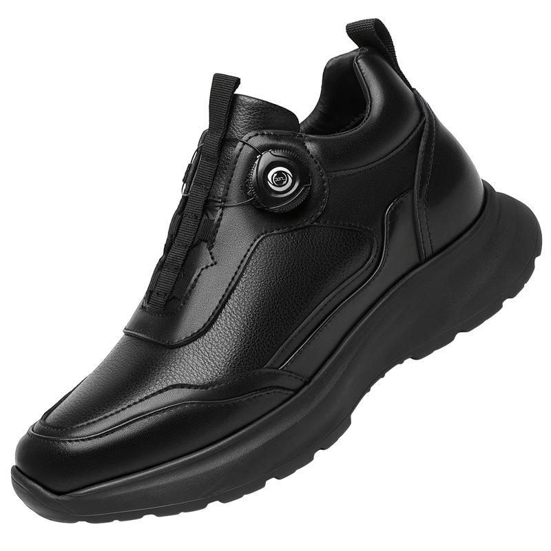 Inner height-increasing casual leather shoes men's 8cm sports hiking men's shoes leather breathable versatile light-soled running shoes