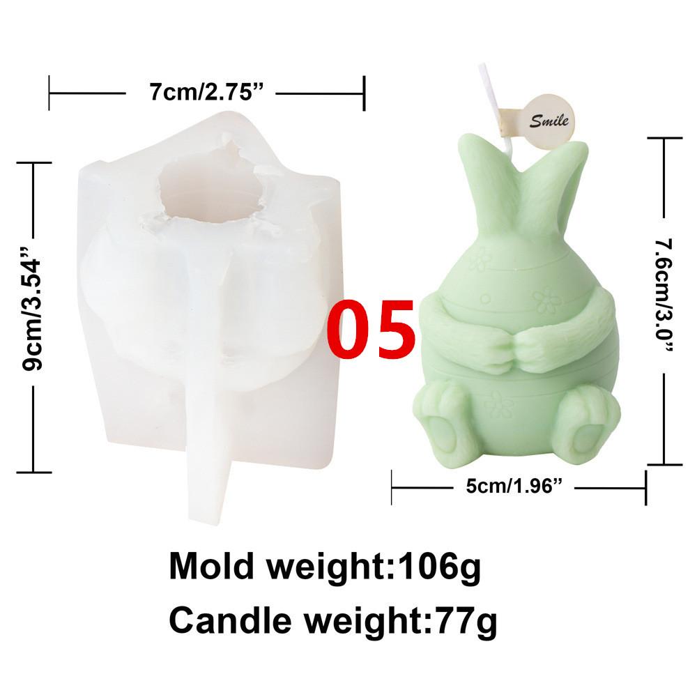 Easter 3D Rabbit Silicone Candle Mold DIY Easter Egg Crystal Decor Animal Painting Plaster Gift Aromatherapy Candle Making Mould