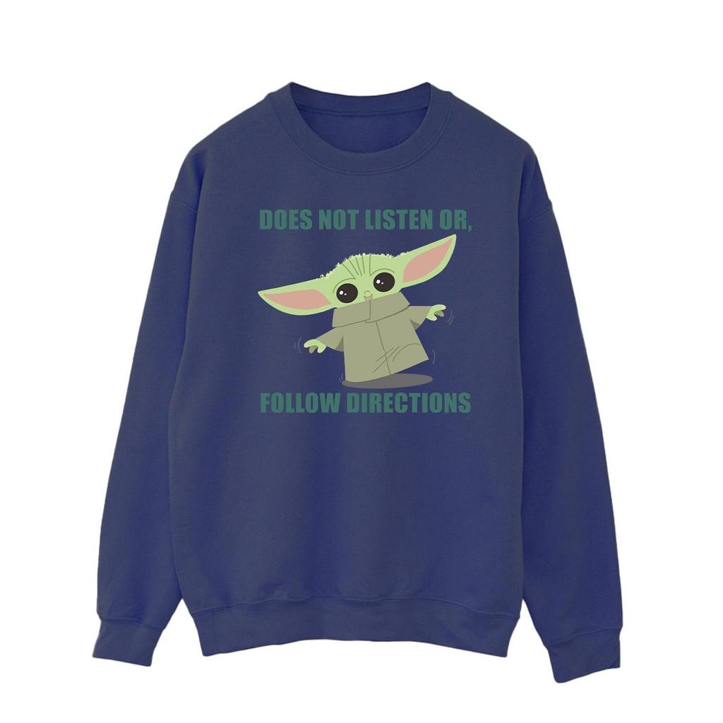 Star Wars Mens The Mandalorian Grogu Does Not Listen Sweatshirt