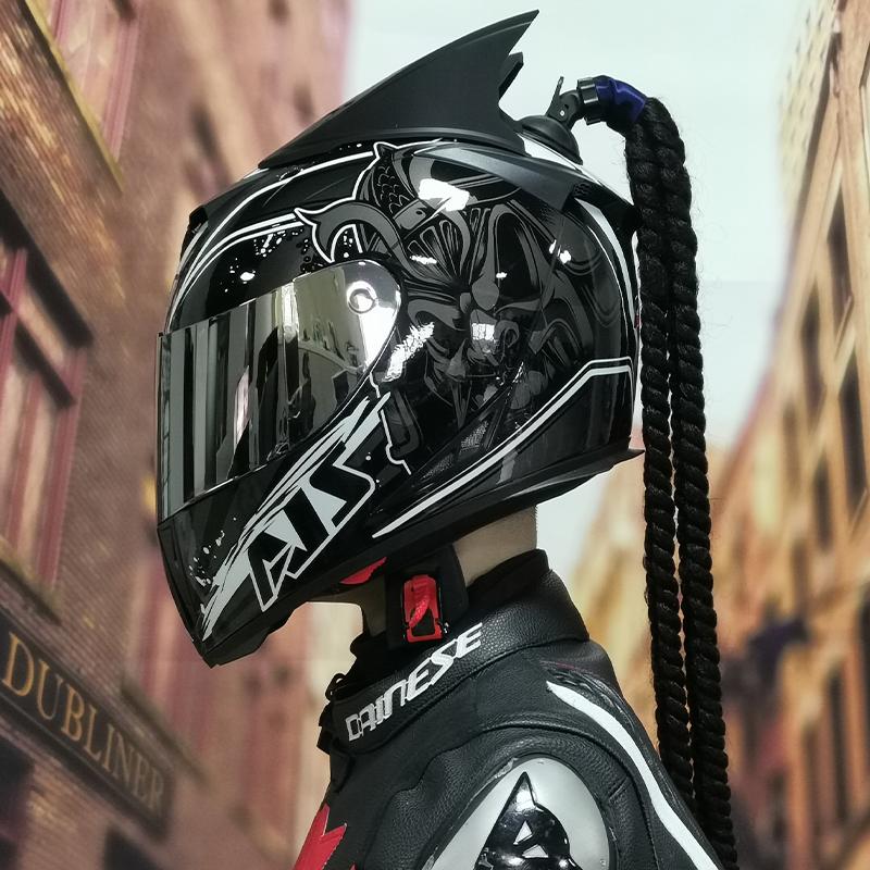 AIS motorcycle helmet men and women personality full helmet four seasons universal Bluetooth slot DOT ECE
