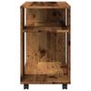 Side Table with Casters Rustic Wood Look 70 X 35 X 60 Cm Engineered Wood