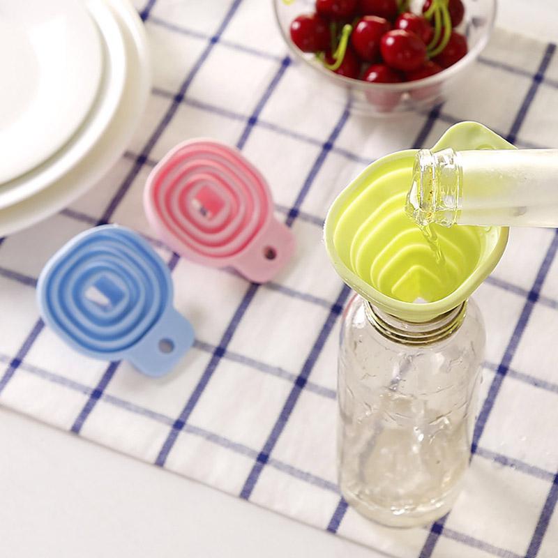 Silicone Folding Funnel Household Liquid Dispensing Portable Funnel Kitchen Tool