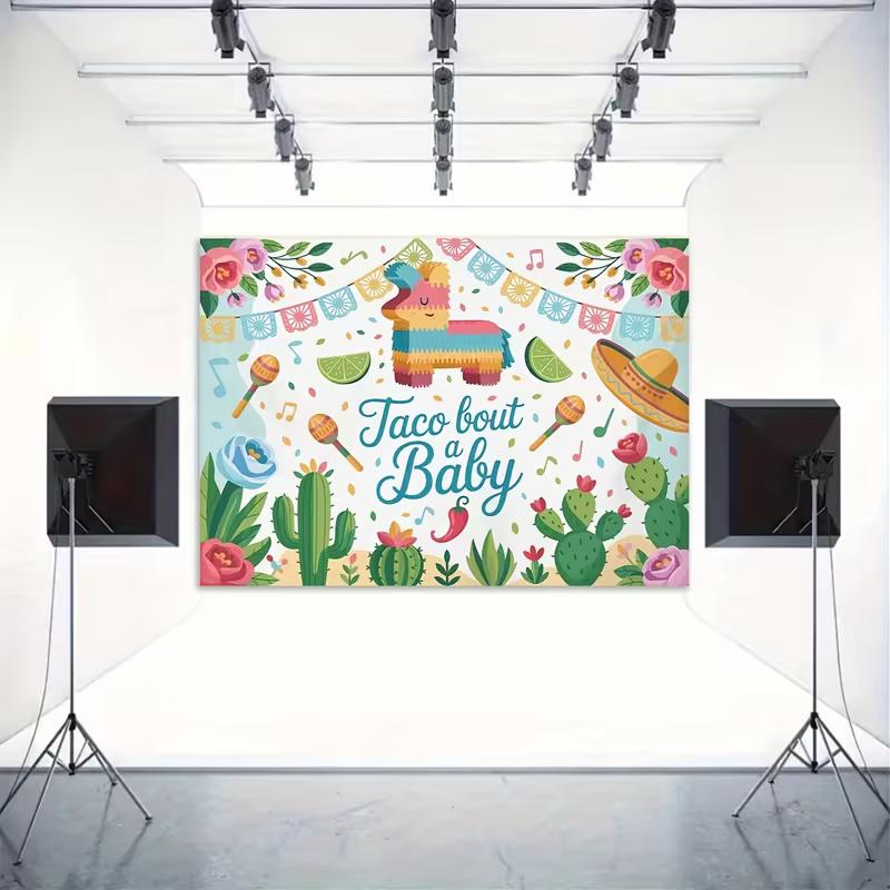 Taco Bout a Baby Backdrop, Fiesta Background Cloth, Baby Shower Decor