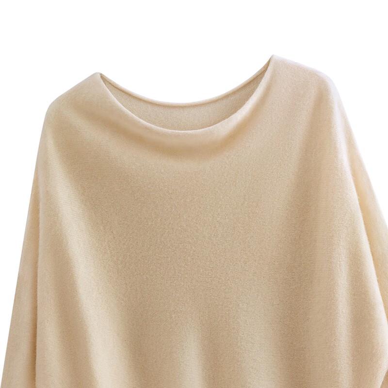 Sylbys Dámský svetr z merino vlny s kulatým výstřihem a spuštěnými rameny