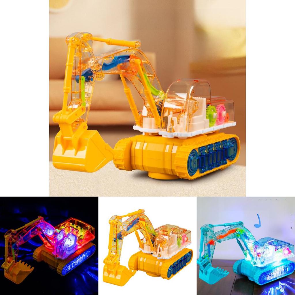 Electric Construction Vehicle Model With Transparent Gears For Boys Playroom Decor