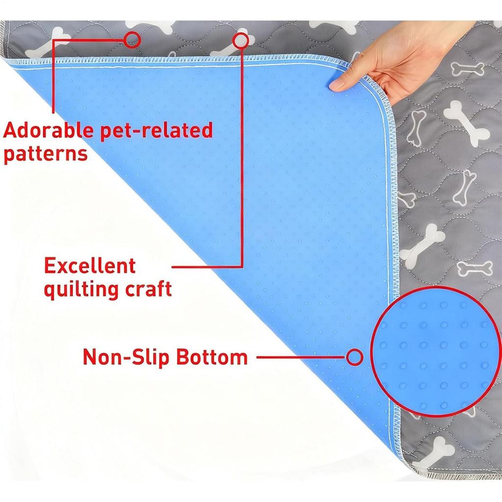 60x40CM Washable Dog Pee Pads Puppy Pads Non-slip Leak-Proof Pet Training Mat Absorbent Pee Pad Dog Toilet Pee Pad Pet Supplies