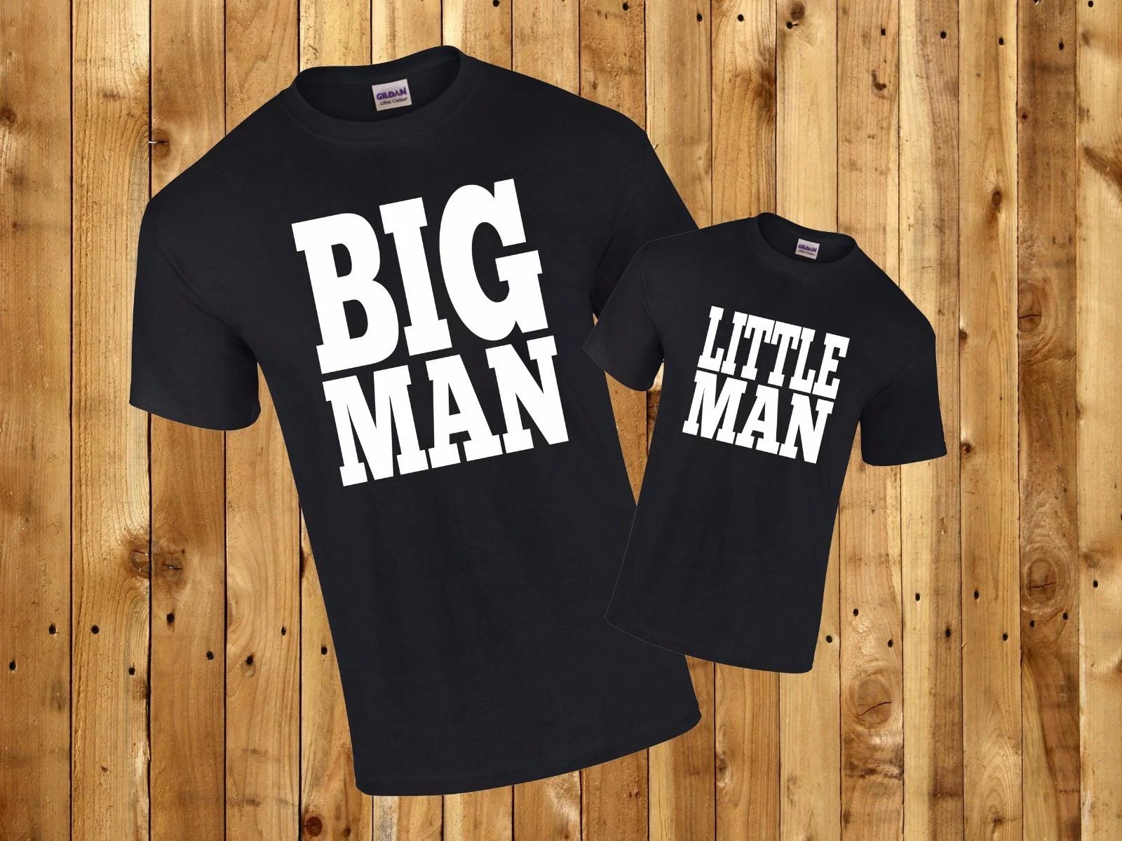 Big Man Little Man Funny Cool Father Son T-Shirts Matching Set 5 colours 3XL
