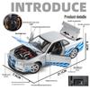 1:24 Alloy GTR R34 Model Car Toy with Sound, Light, Openable Doors, Four-Wheel Steering, and Pull-Back Action