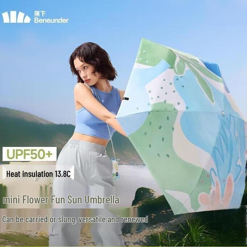 beneunder UV Protection 5-Fold Sun/Rain Umbrella