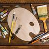 Wooden Paint Palette Oil Paint Palette Oval-Shaped Artist Painting Palette with Thumb Hole Art Pallet Paint Tray Painting Tool