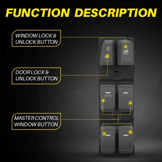 Front Left Driver Side Window Switch For 2011-2015 Hyundai Sonata 935703S000RAS