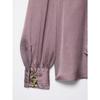 European & American Style 2025 Women's Fashion Bow Silk Satin Shirt
