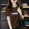 Summer Chic Letter Print T-shirt Women Clothing Fashion All-match Basic Short Sleeve Top Tee Loose Pullover
