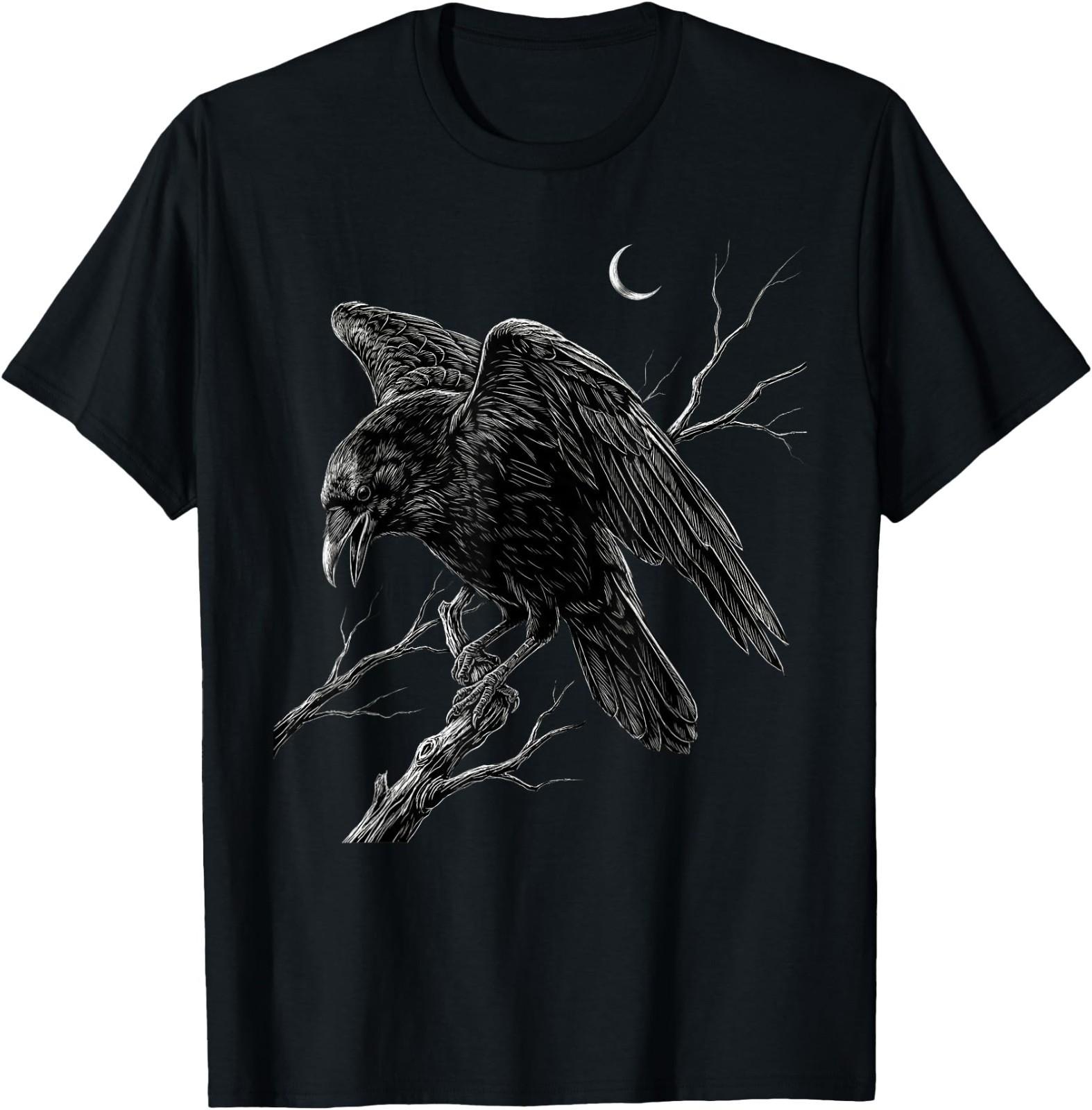Black Raven Gothic Art Bird Crow Mystical T-Shirt XXXL