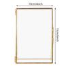 Brass Retro Glass Desktop Photo Frame Vertical Standing Copper Strip Metal Photo Frame Bracket for Table Shelf Counter Decor
