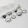 IngeSight.Z 8Pcs Vintage Punk Dice Love Heart Ring Women Gothic Creative Silver Color Metal Finger Rings Jewelry Halloween Gift