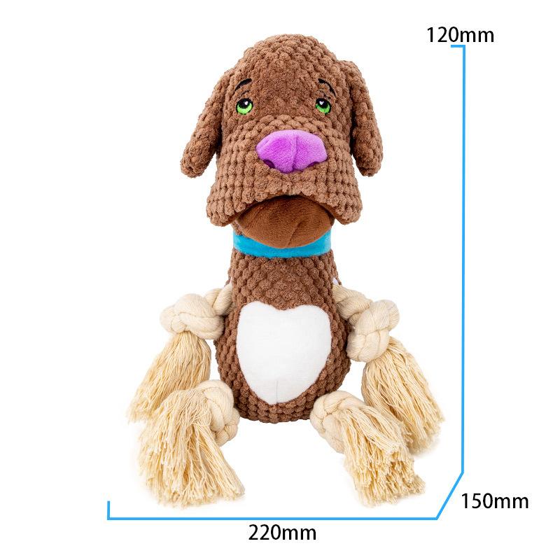 

Dog Plush Toys Vocalization Bite Resistant Cotton Rope Solid Dog Teeth Grinding Interactive Training Puppy Play Pet Supplies