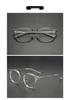 Ultra-Light Retro Black Myopia Glasses with Large Square Wood-Based Frame