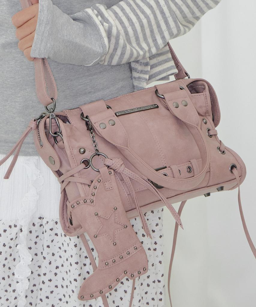 Fancy Club Belted Washed Vegan Leather Mini Bag (Baby Pink) F26Qe991