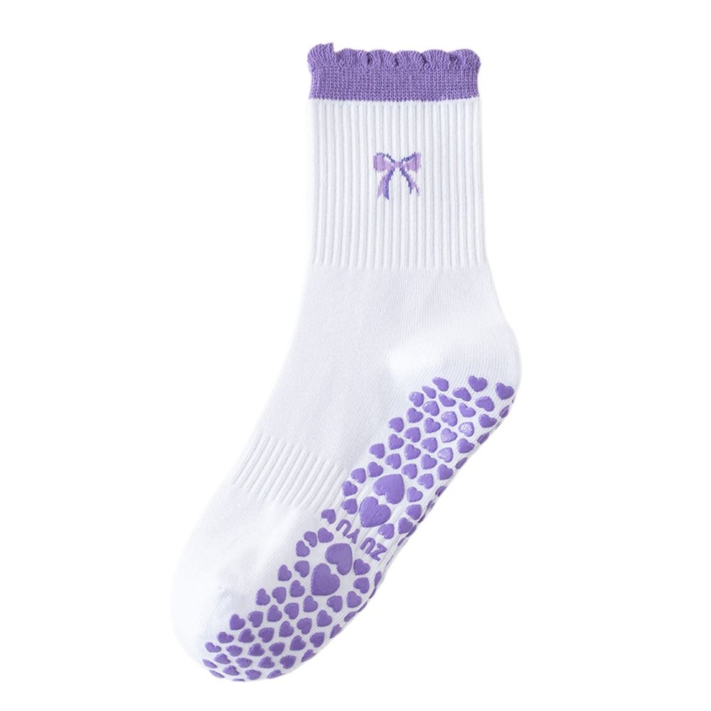 Cotton Yoga Socks Harajuku Street Bowknot Embroidery Socks New Mid Tube Socks