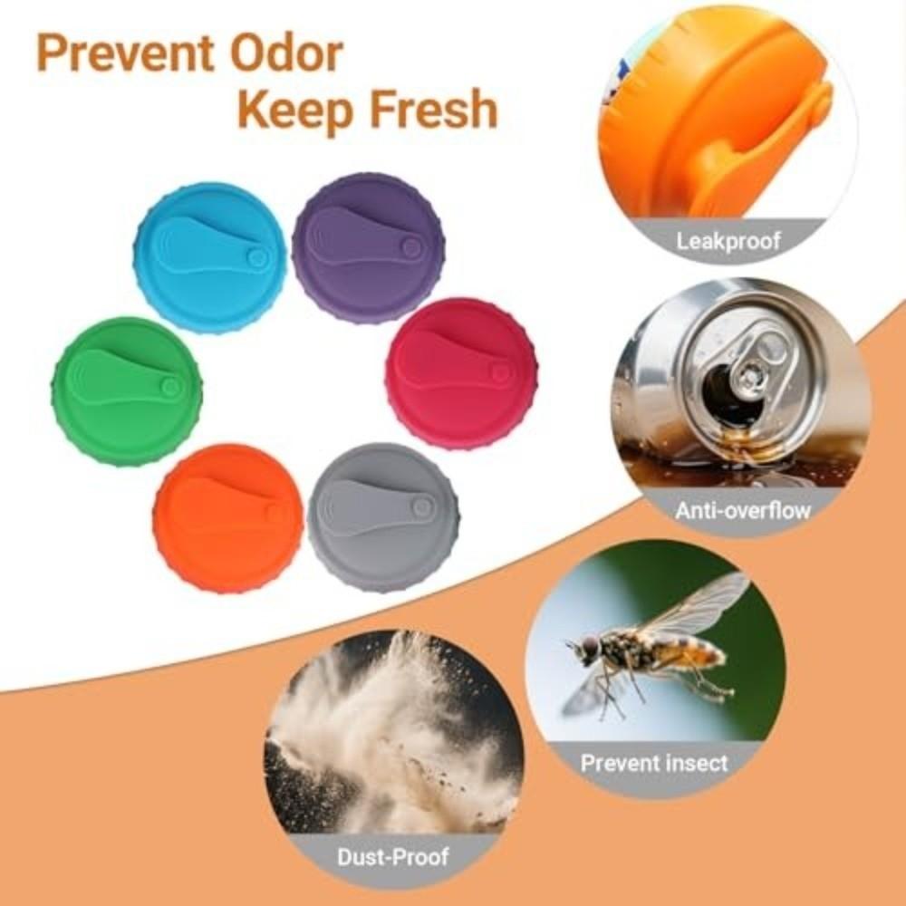 Reusable Soda Can Lids Silicone Material Universal Fit Soda Can Cover Lids Eco-Friendly Leakproof Seal