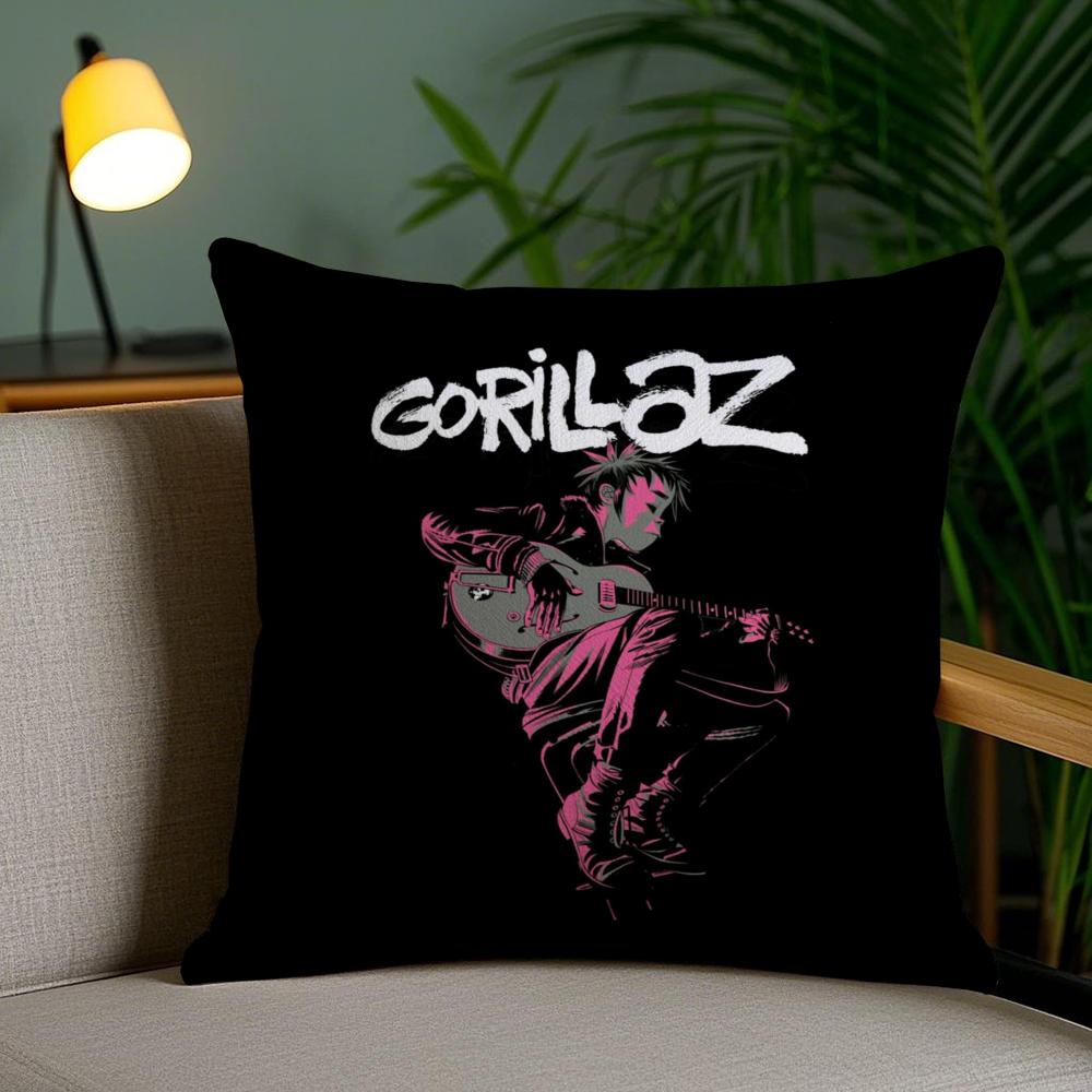 Band Cool G-Gorillaz Cushion Cover Soft Short Plush Double-Sided Printing Home Decor Machine Washable Pillow Case Gift